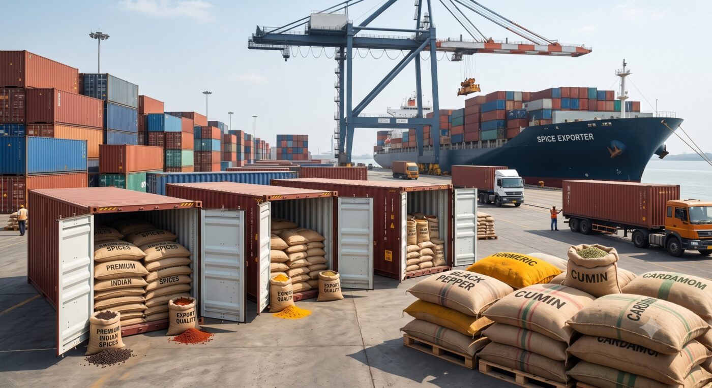 Indian spice exports being prepared for global shipment